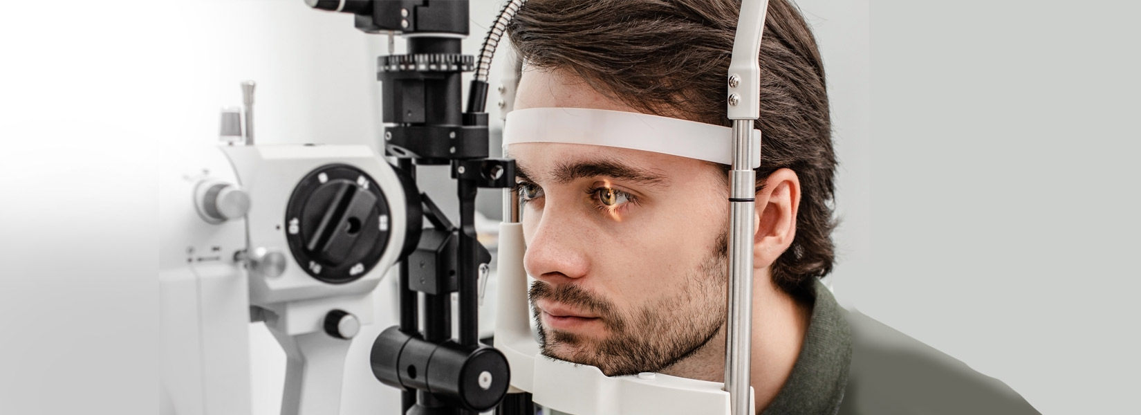 young man during eye exam in Midtown